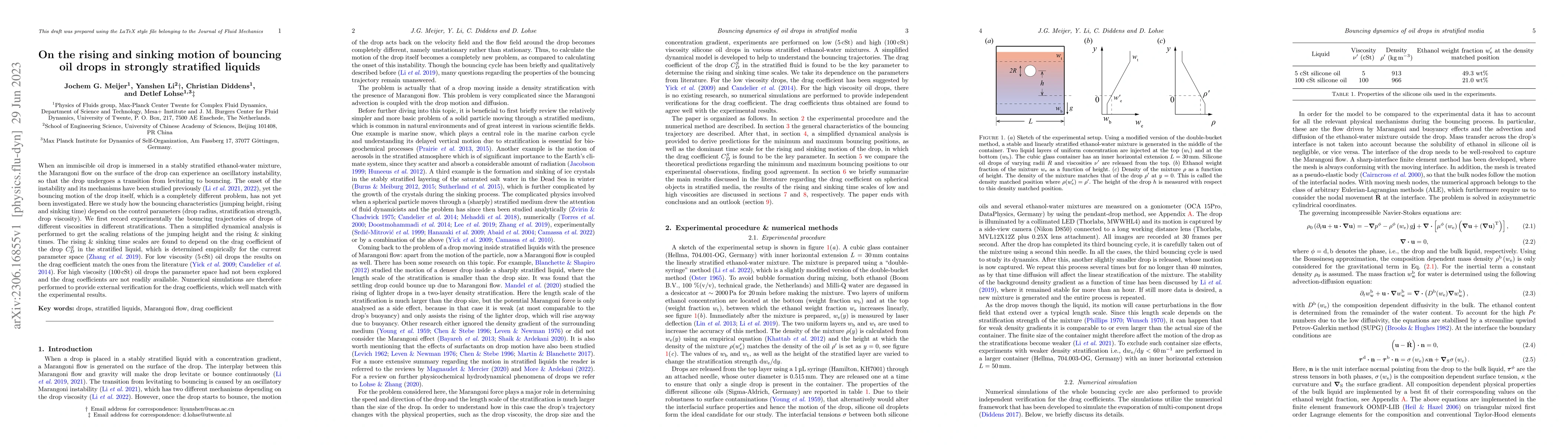 Thumbnail for On the rising and sinking motion of bouncing oil drops in strongly
  stratified liquids