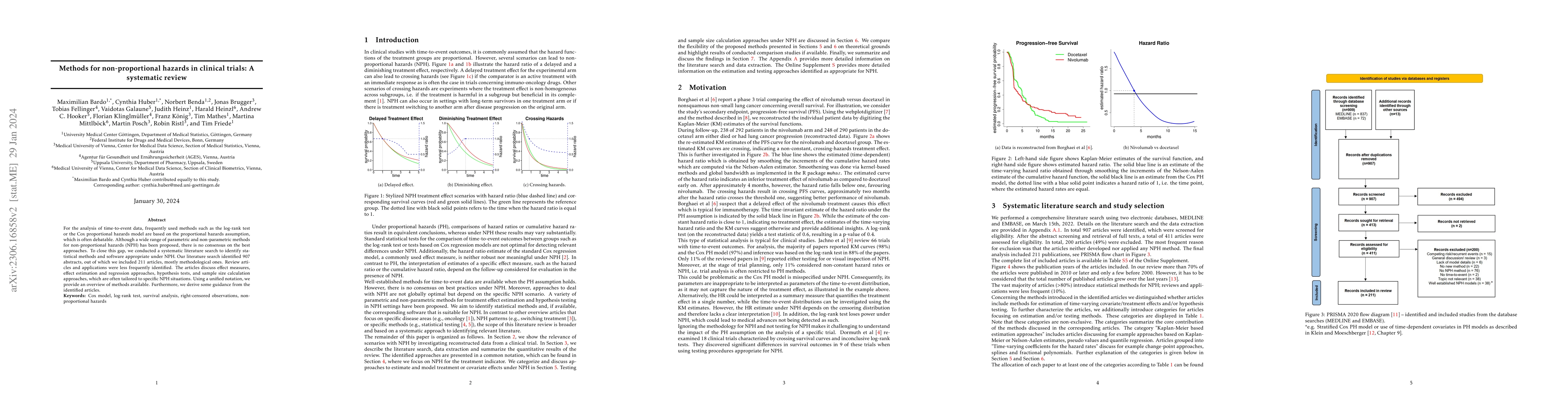 Thumbnail for Methods for non-proportional hazards in clinical trials: A systematic
  review