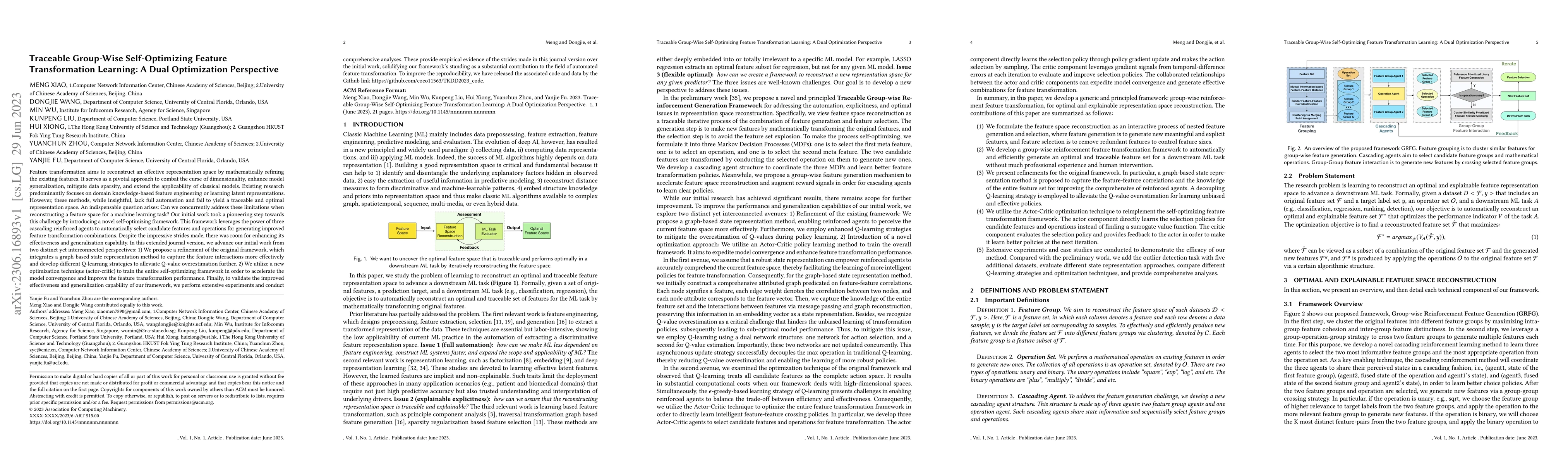 Thumbnail for Traceable Group-Wise Self-Optimizing Feature Transformation Learning: A
  Dual Optimization Perspective