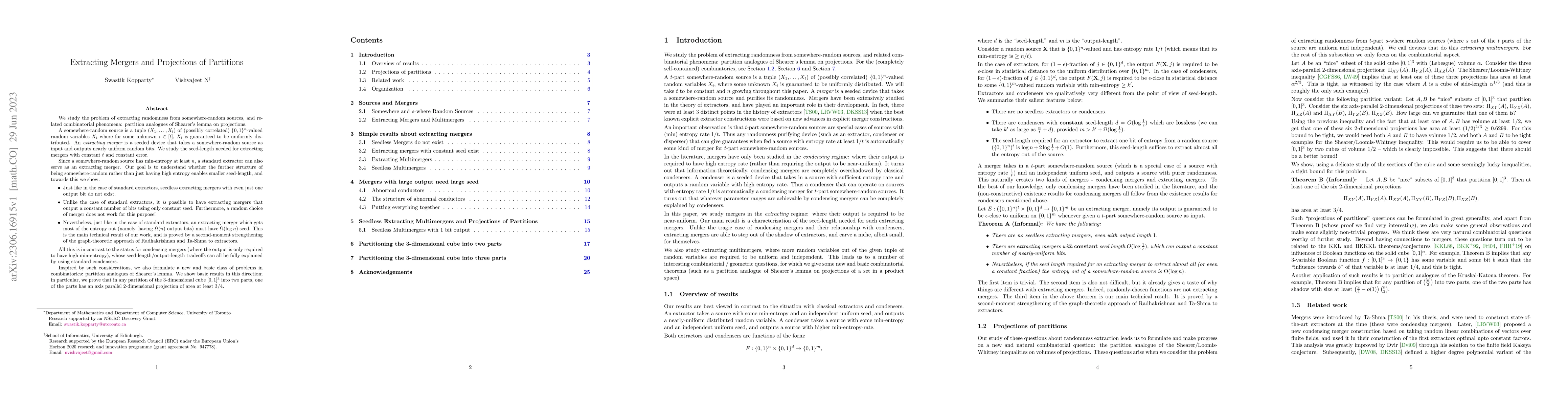Thumbnail for Extracting Mergers and Projections of Partitions