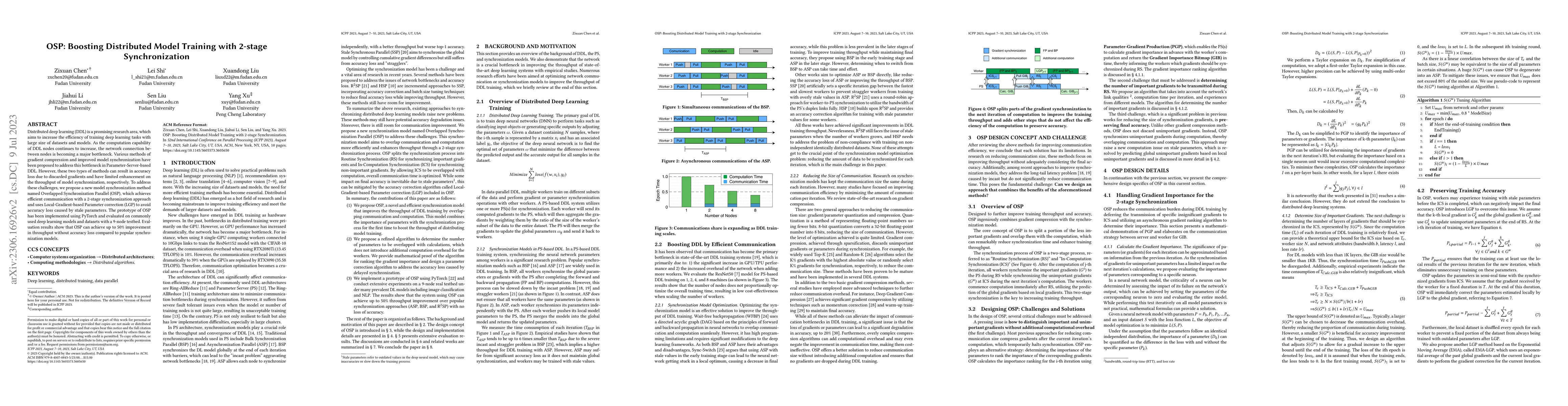 Thumbnail for OSP: Boosting Distributed Model Training with 2-stage Synchronization