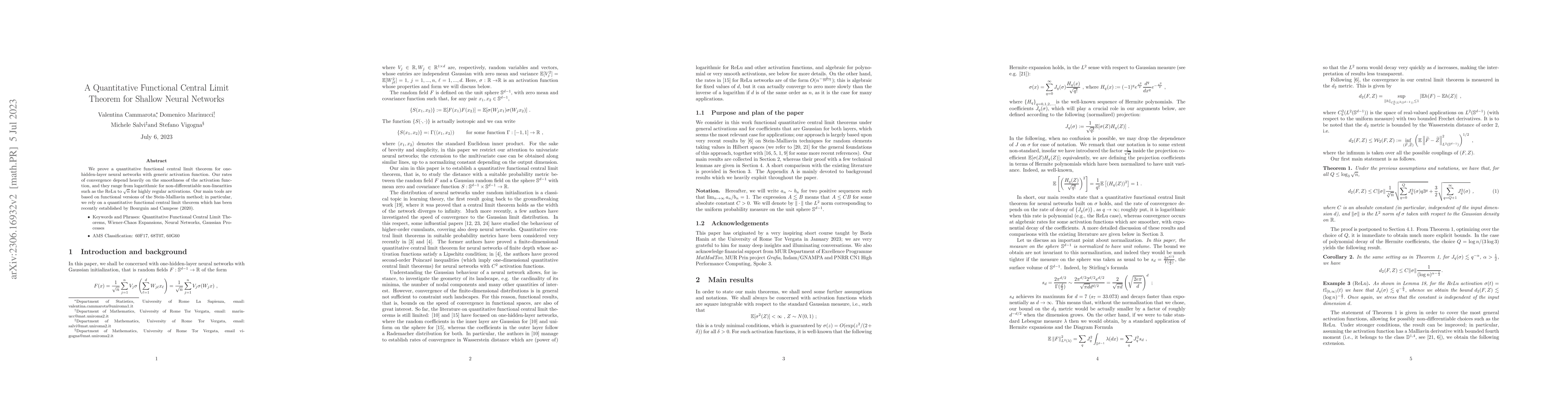Thumbnail for A Quantitative Functional Central Limit Theorem for Shallow Neural
  Networks