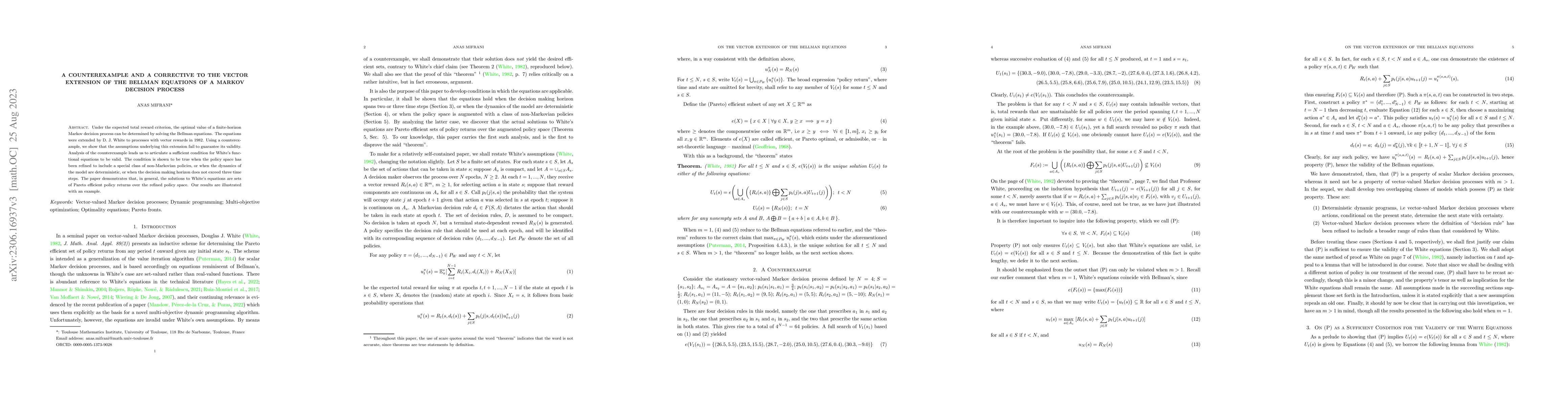 Thumbnail for A Counterexample and a Corrective to the Vector Extension of the Bellman
  Equations of a Markov Decision Process