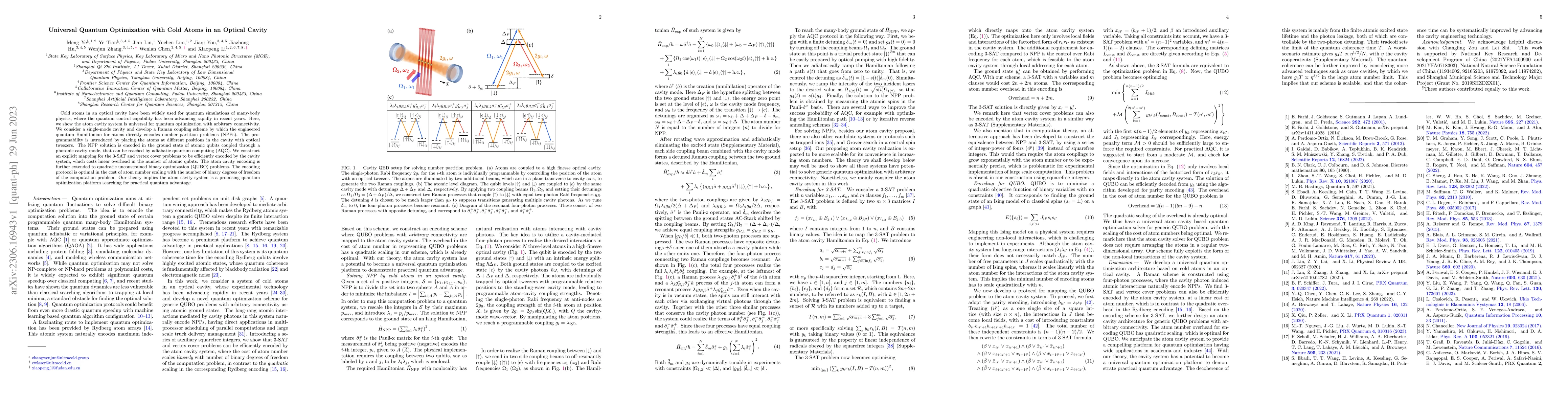 Thumbnail for Universal Quantum Optimization with Cold Atoms in an Optical Cavity