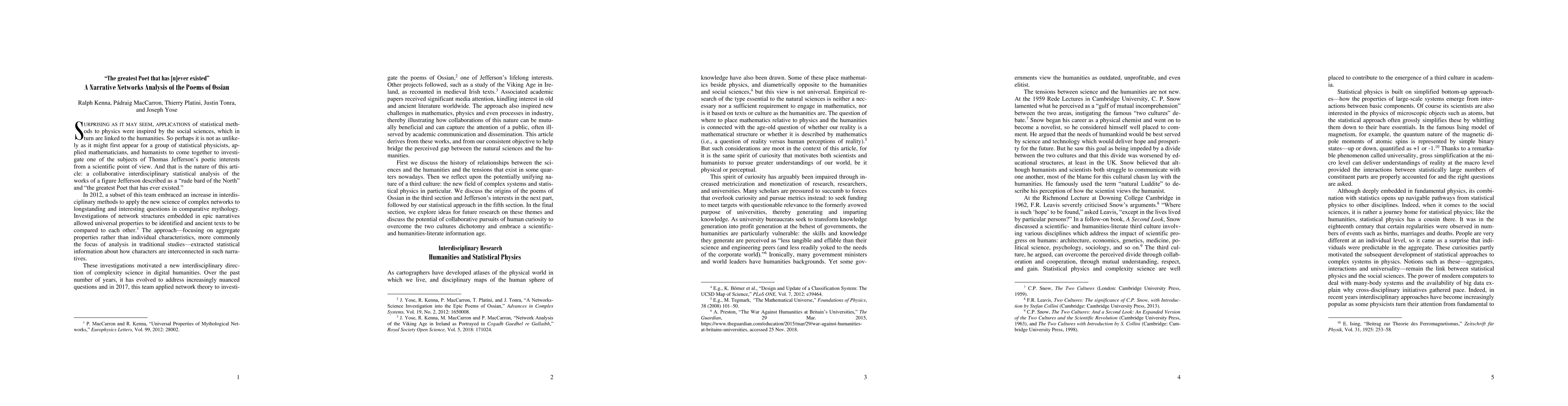 Thumbnail for "The greatest Poet that has [n]ever existed" -- A Narrative Networks
  Analysis of the Poems of Ossian