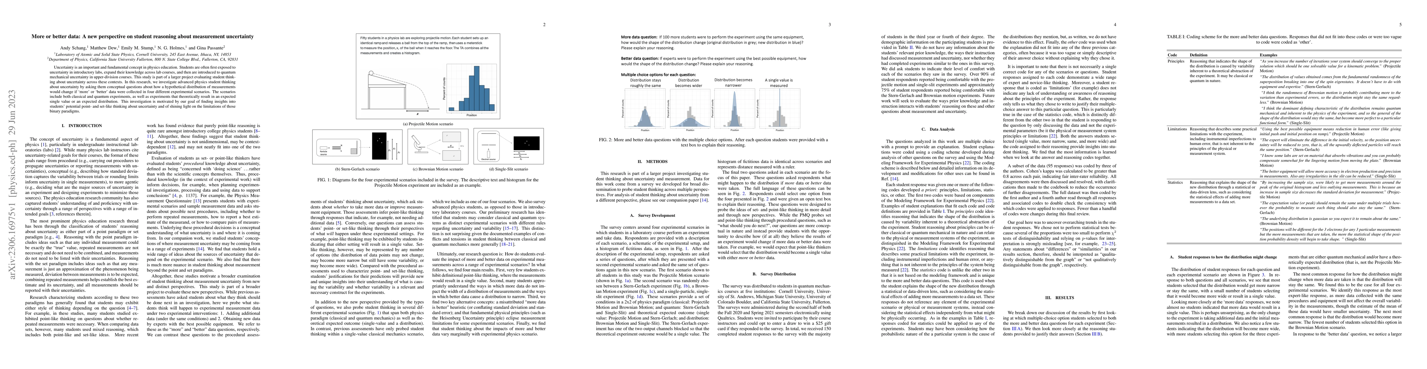 Thumbnail for New perspectives on student reasoning about measurement uncertainty:
  More or better data