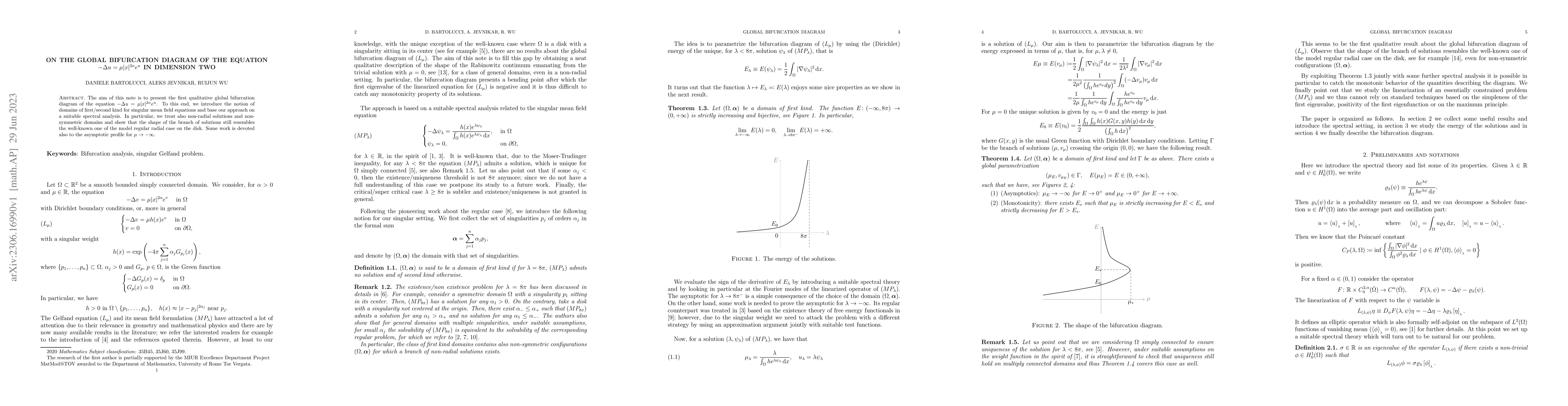 Thumbnail for On the global bifurcation diagram of the equation $-\Delta
  u=\mu|x|^{2\alpha}e^u$ in dimension two
