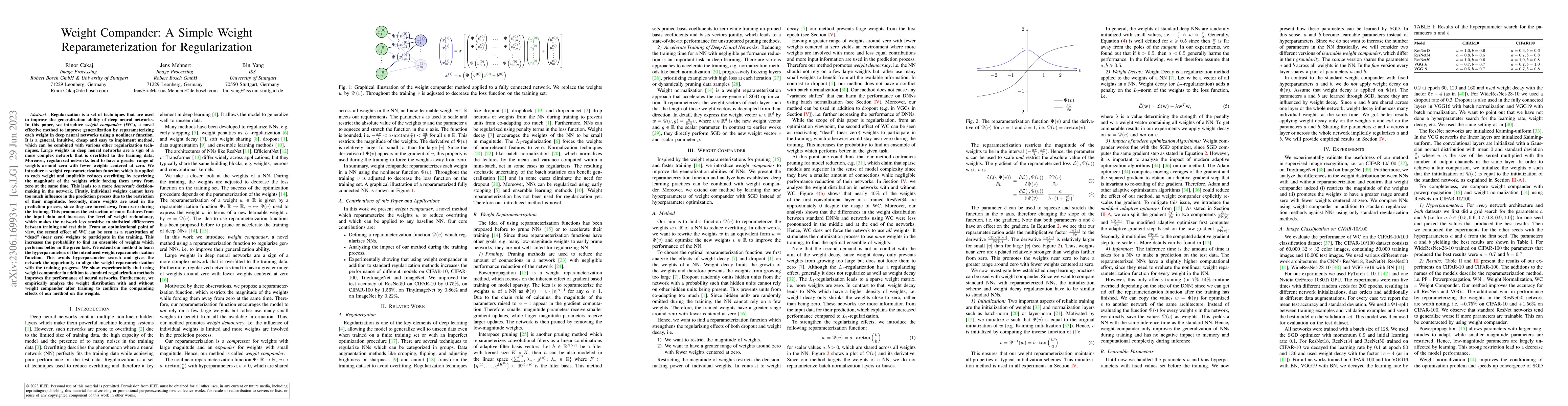 Thumbnail for Weight Compander: A Simple Weight Reparameterization for Regularization