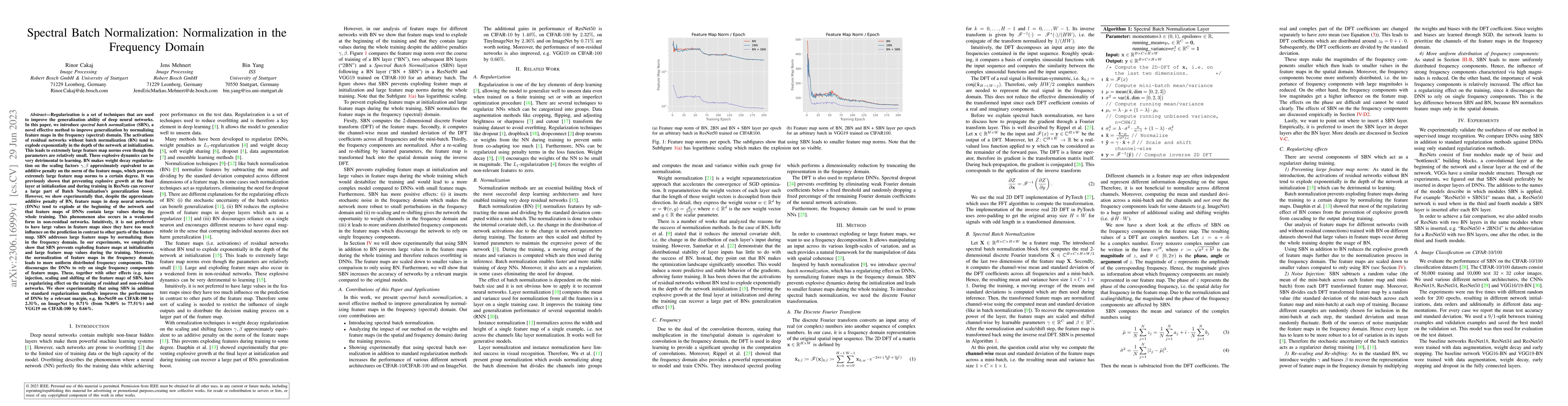 Thumbnail for Spectral Batch Normalization: Normalization in the Frequency Domain