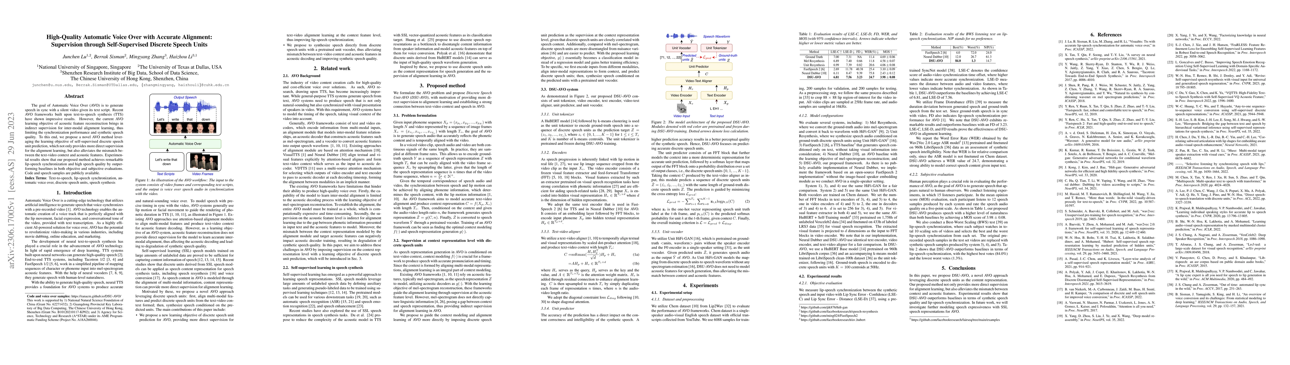 Thumbnail for High-Quality Automatic Voice Over with Accurate Alignment: Supervision
  through Self-Supervised Discrete Speech Units
