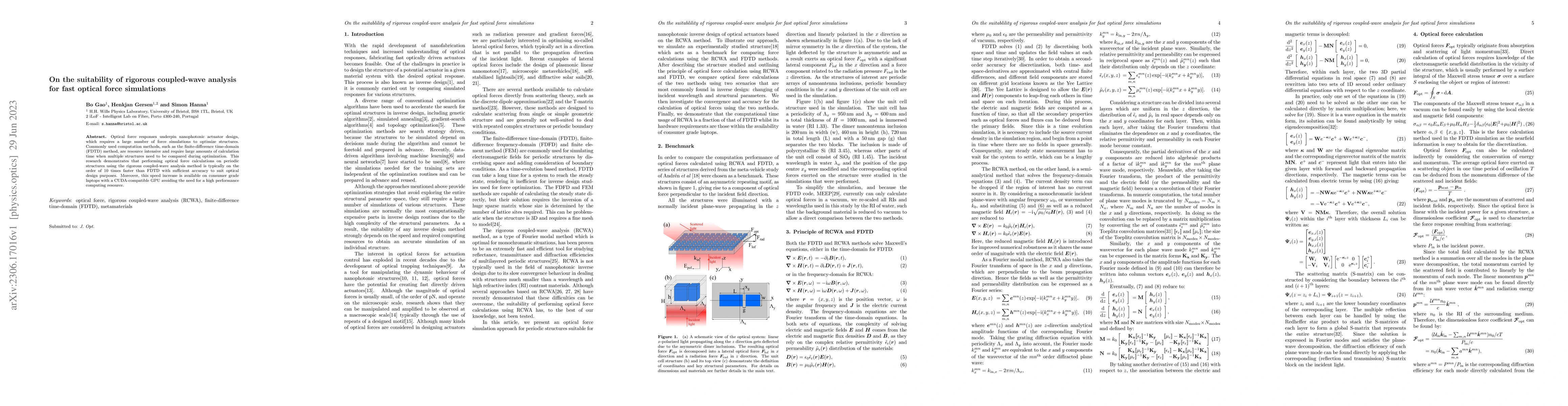 Thumbnail for On the suitability of rigorous coupled-wave analysis for fast optical
  force simulations