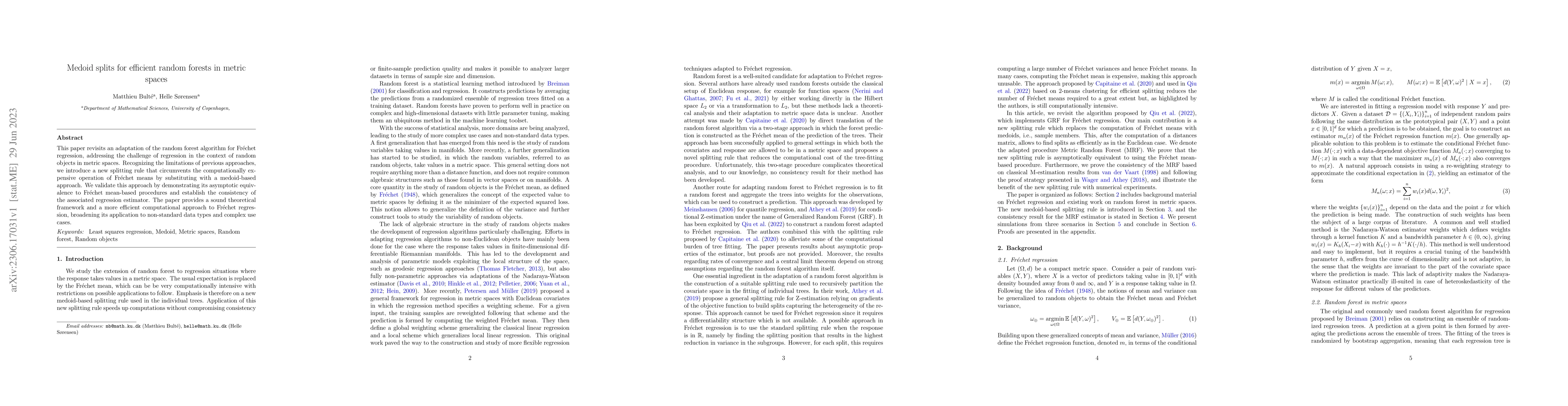 Thumbnail for Medoid splits for efficient random forests in metric spaces