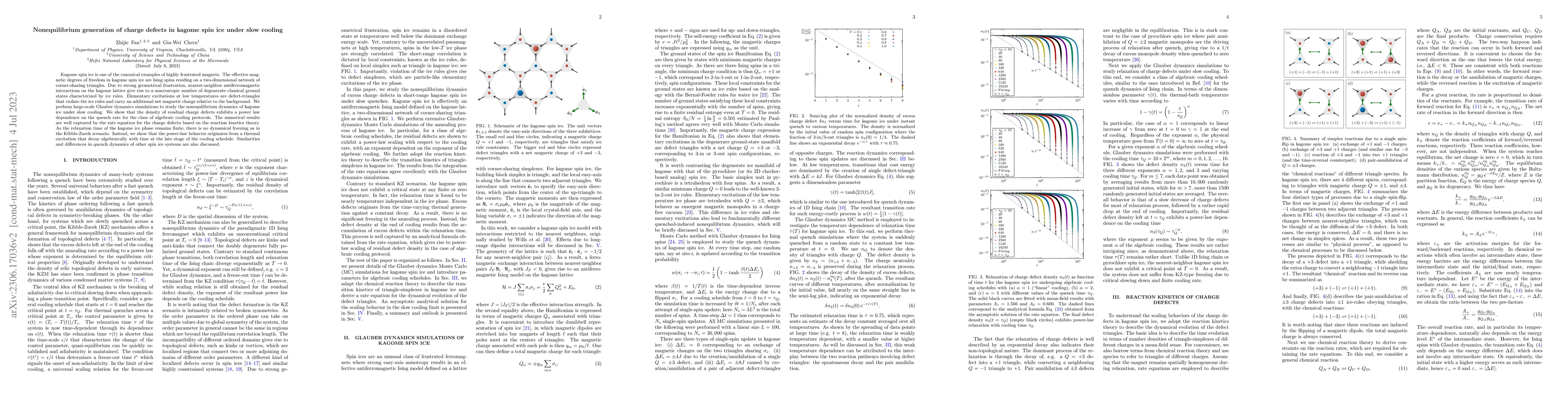 Thumbnail for Nonequilibrium generation of charge defects in kagome spin ice under
  slow cooling
