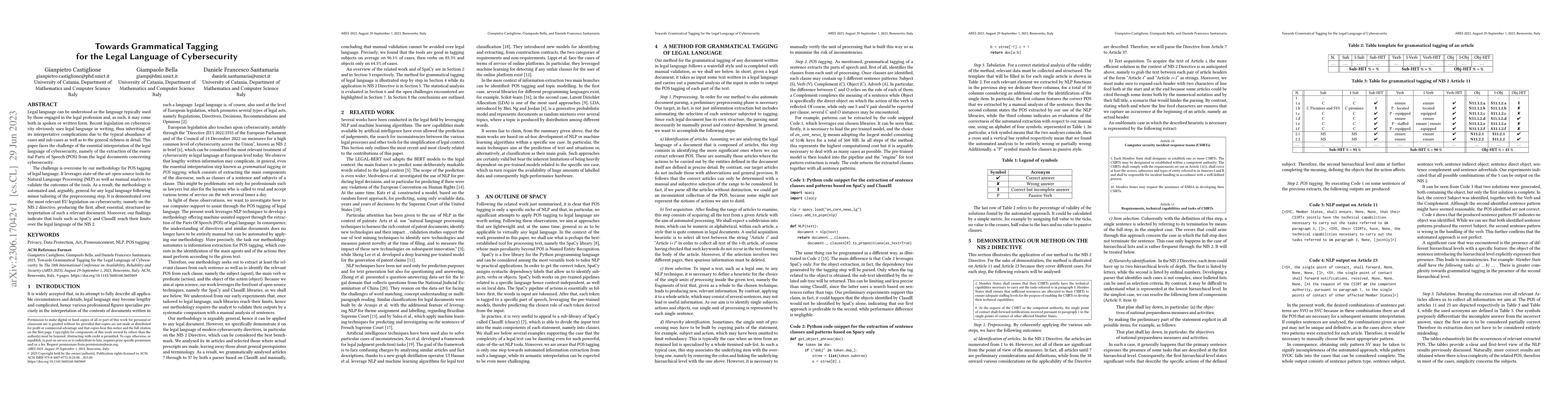 Thumbnail for Towards Grammatical Tagging for the Legal Language of Cybersecurity