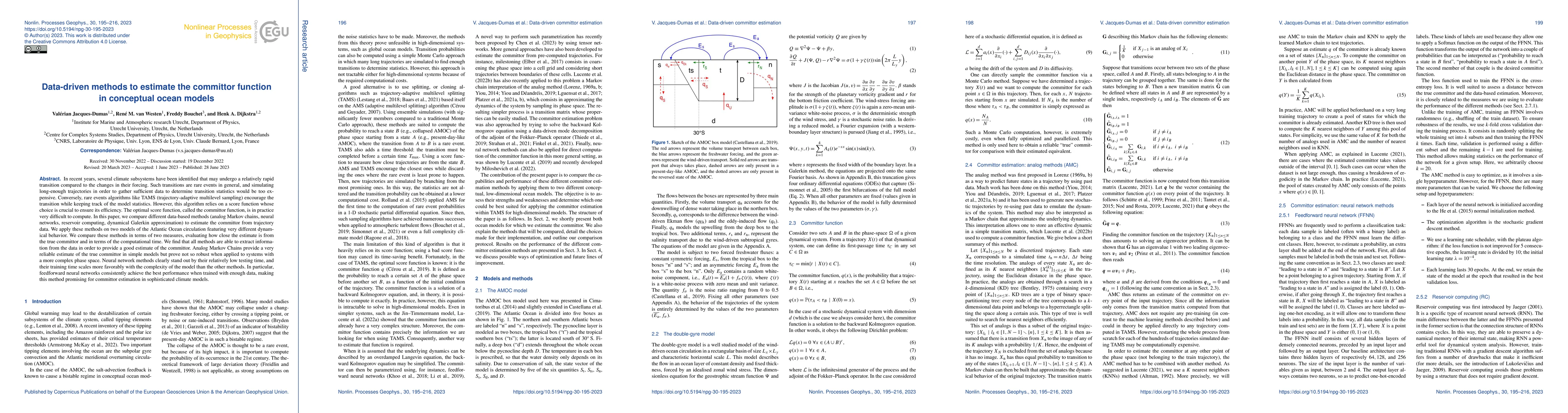 Thumbnail for Data-driven methods to estimate the committor function in conceptual
  ocean models