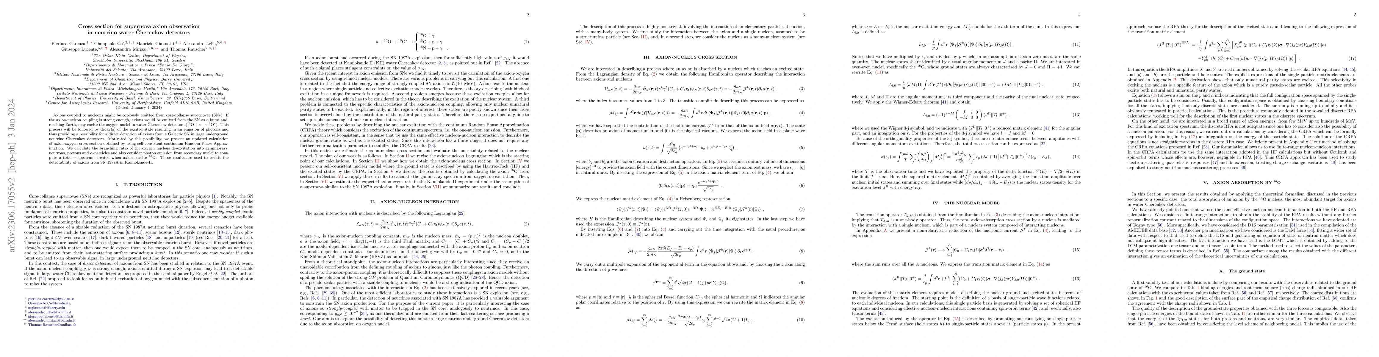 Thumbnail for Cross section for supernova axion observation in neutrino water
  Cherenkov detectors