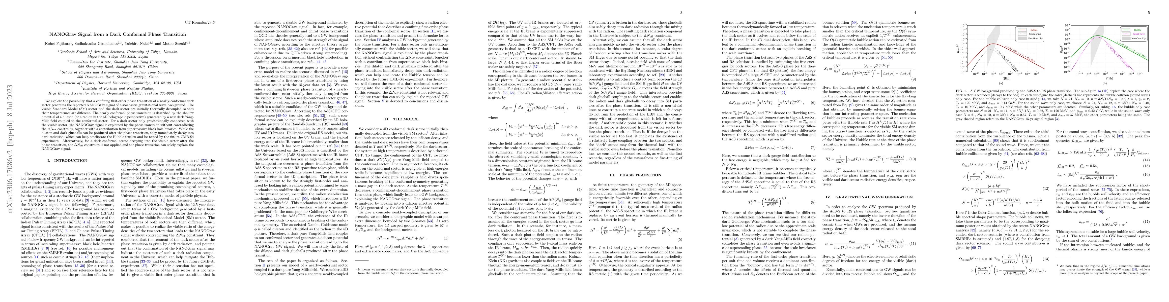 Thumbnail for NANOGrav Signal from a Dark Conformal Phase Transition