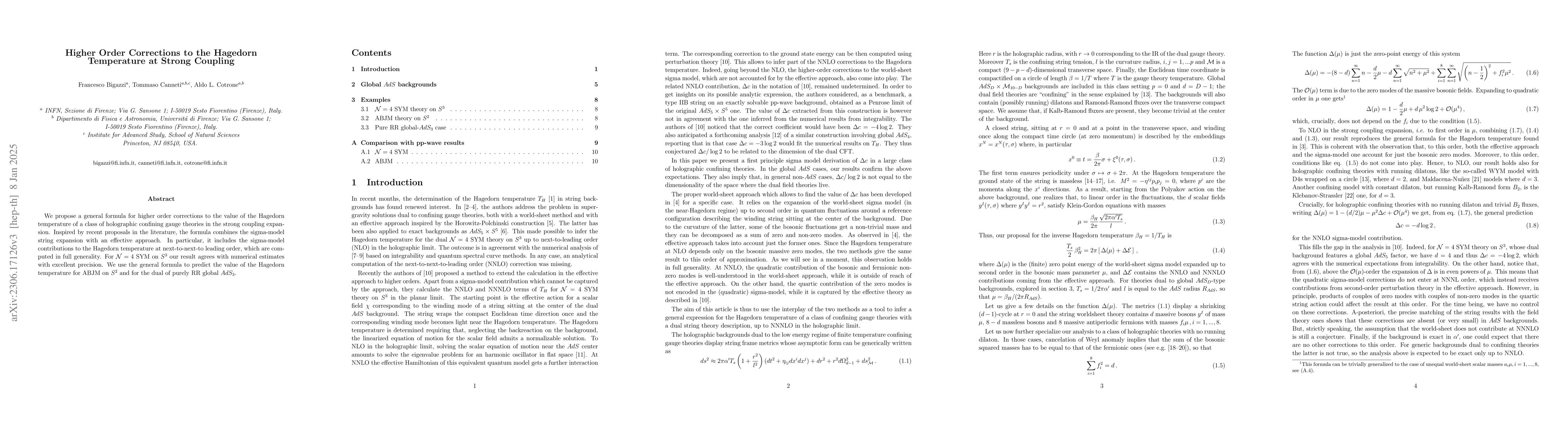 Thumbnail for Higher Order Corrections to the Hagedorn Temperature at Strong Coupling