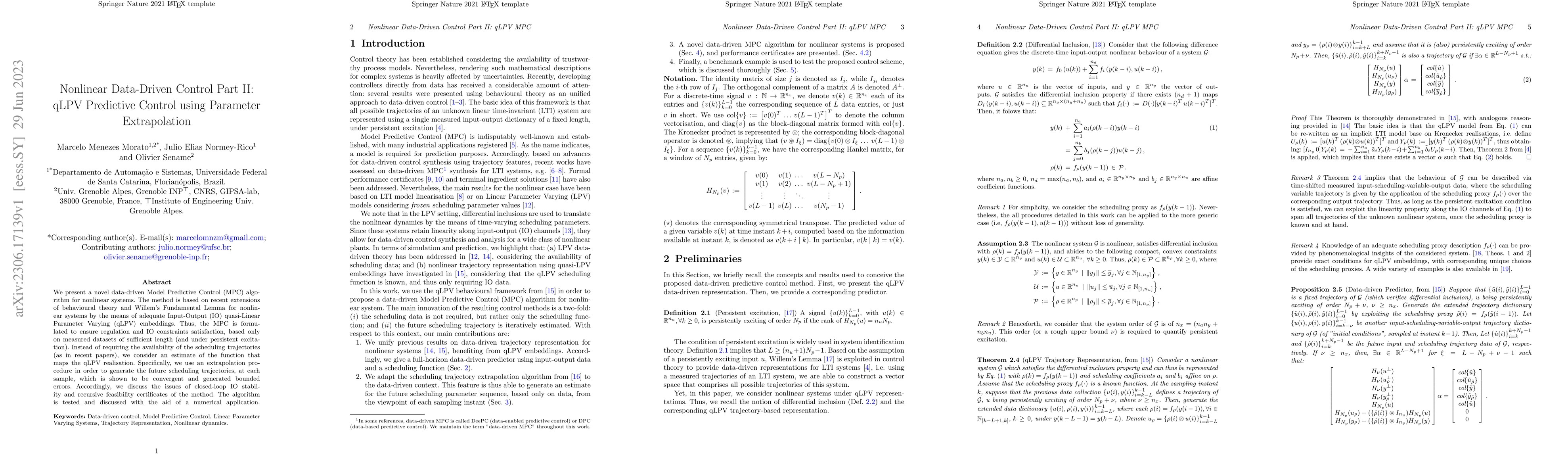 Thumbnail for Nonlinear Data-Driven Control Part II: qLPV Predictive Control using
  Parameter Extrapolation