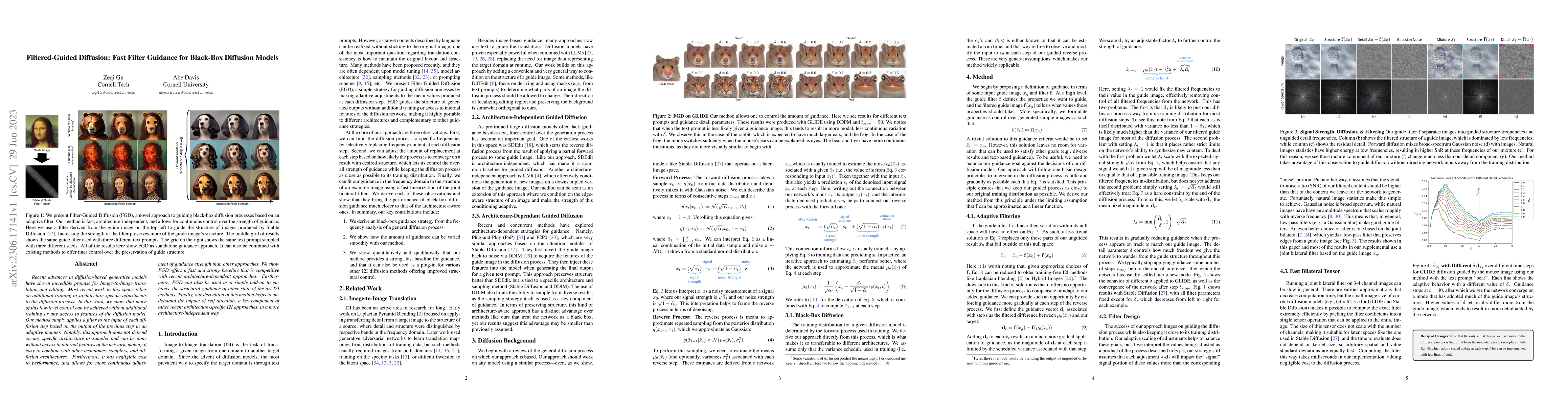 Thumbnail for Filtered-Guided Diffusion: Fast Filter Guidance for Black-Box Diffusion
  Models