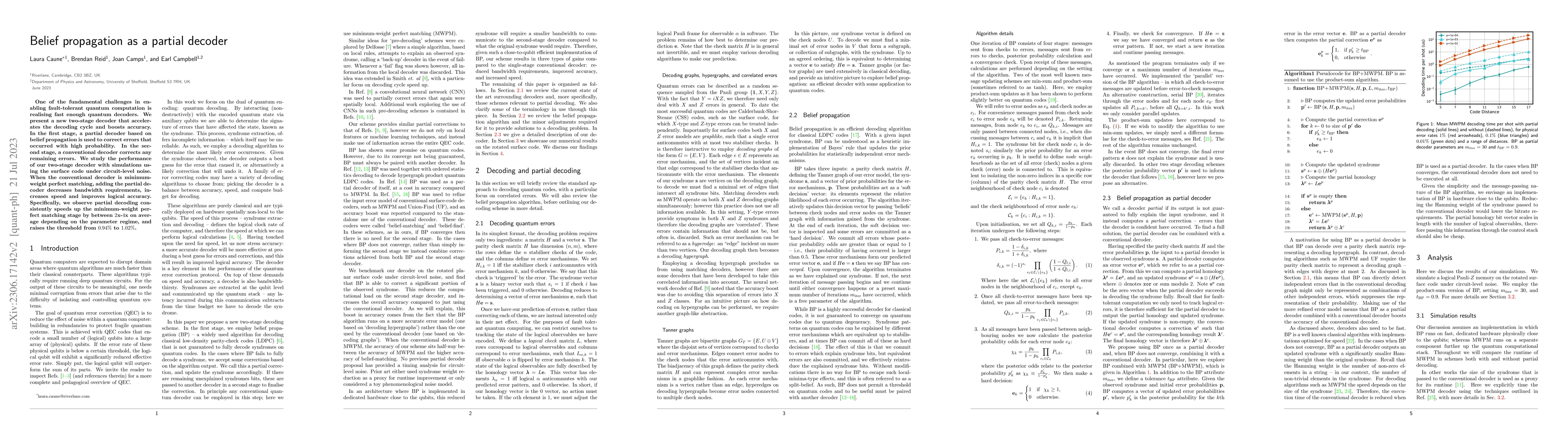 Thumbnail for Belief propagation as a partial decoder