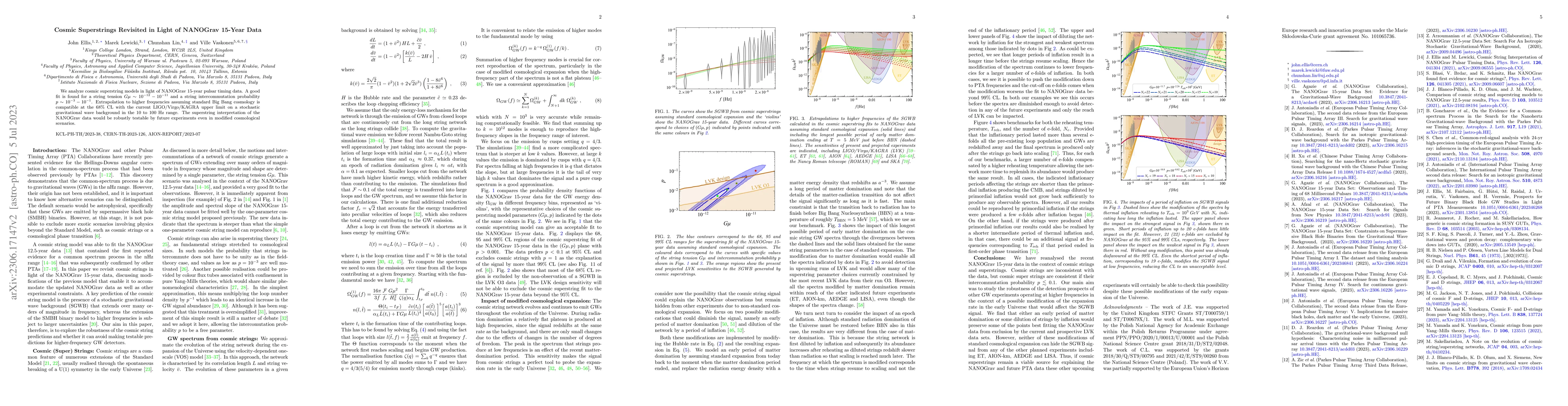 Thumbnail for Cosmic Superstrings Revisited in Light of NANOGrav 15-Year Data