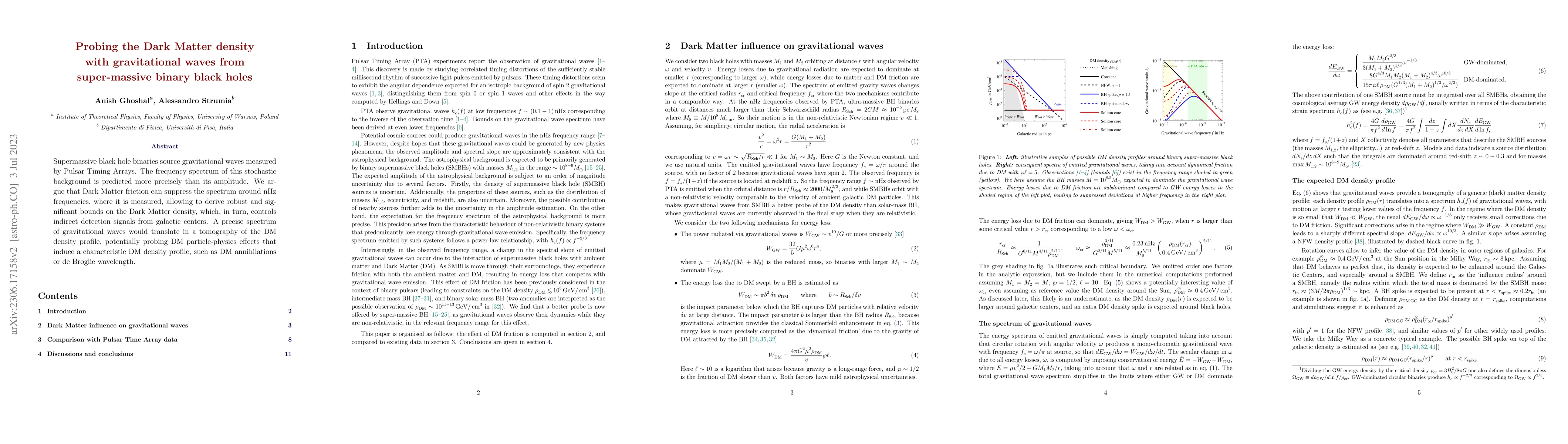 Thumbnail for Probing the Dark Matter density with gravitational waves from
  super-massive binary black holes