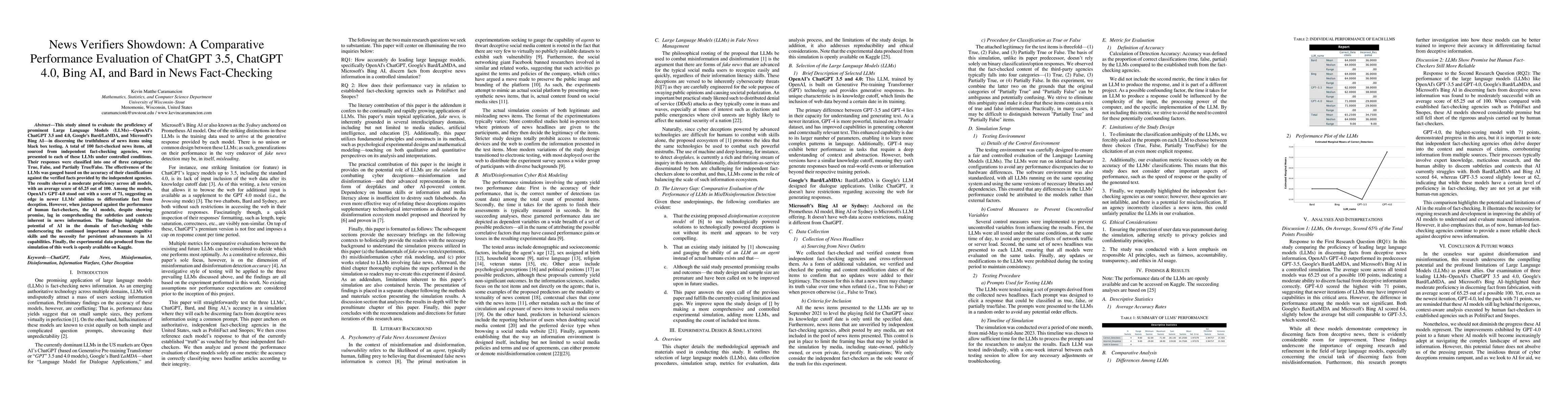 Thumbnail for News Verifiers Showdown: A Comparative Performance Evaluation of ChatGPT
  3.5, ChatGPT 4.0, Bing AI, and Bard in News Fact-Checking