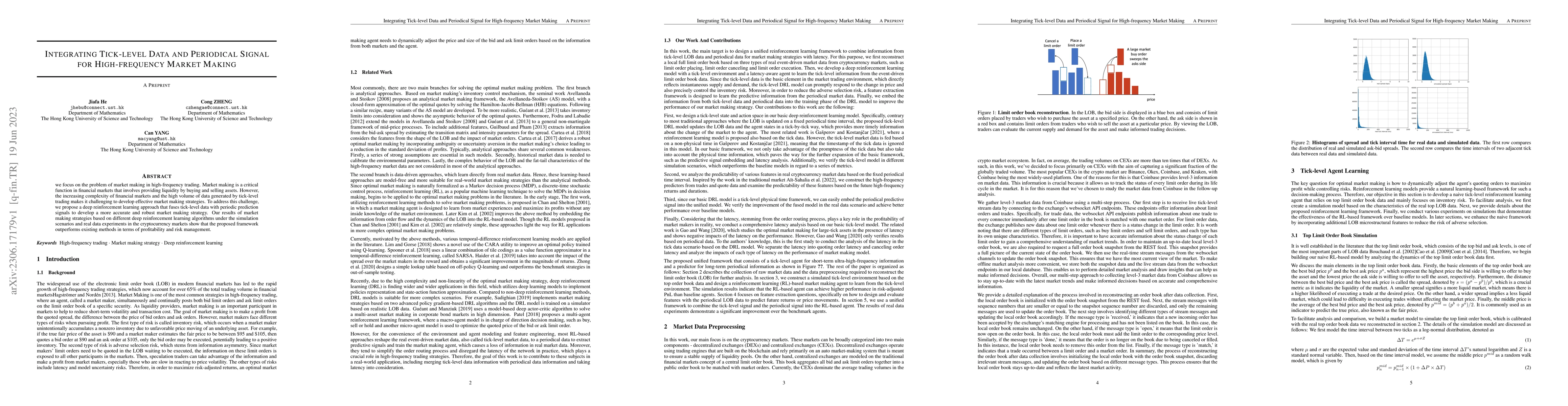 Thumbnail for Integrating Tick-level Data and Periodical Signal for High-frequency
  Market Making