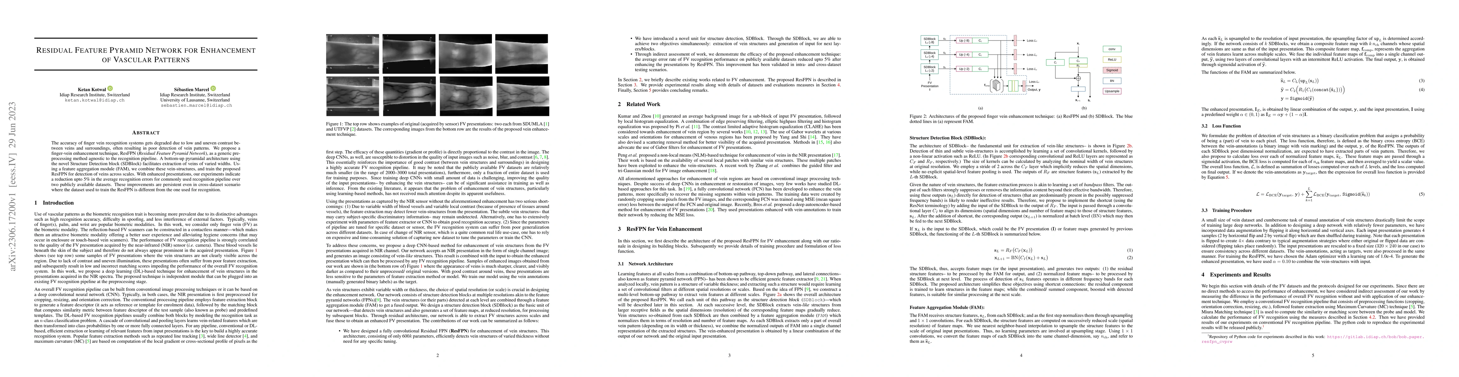 Thumbnail for Residual Feature Pyramid Network for Enhancement of Vascular Patterns