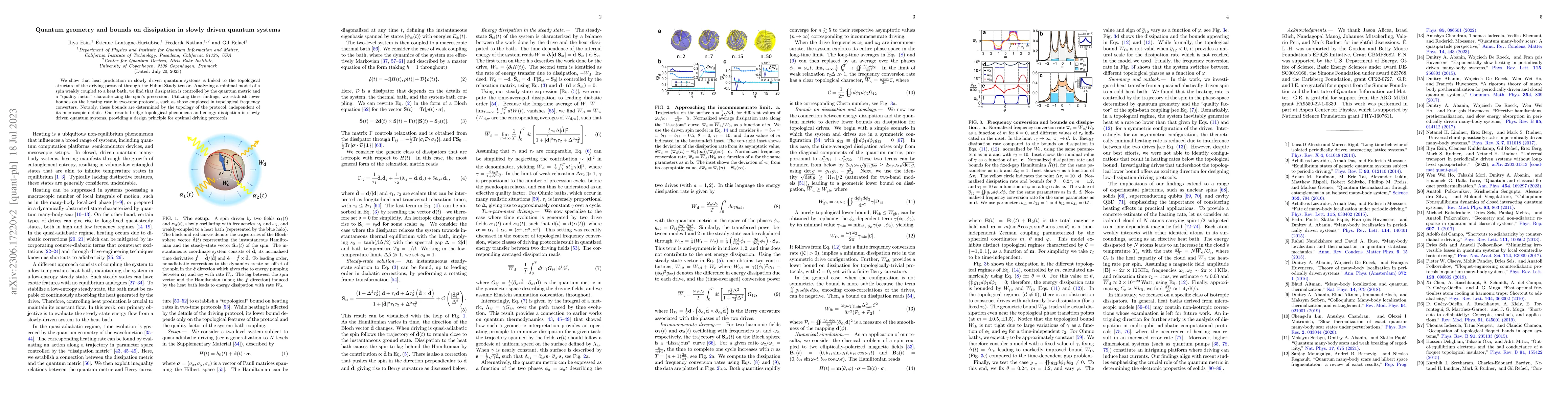 Thumbnail for Quantum geometry and bounds on dissipation in slowly driven quantum
  systems