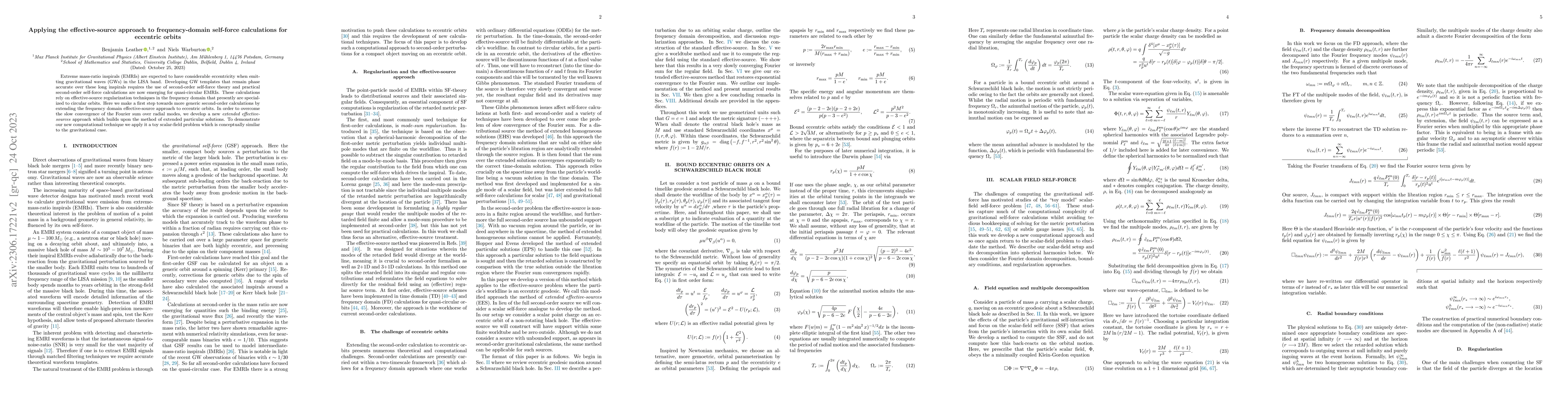 Thumbnail for Applying the effective-source approach to frequency-domain self-force
  calculations for eccentric orbits
