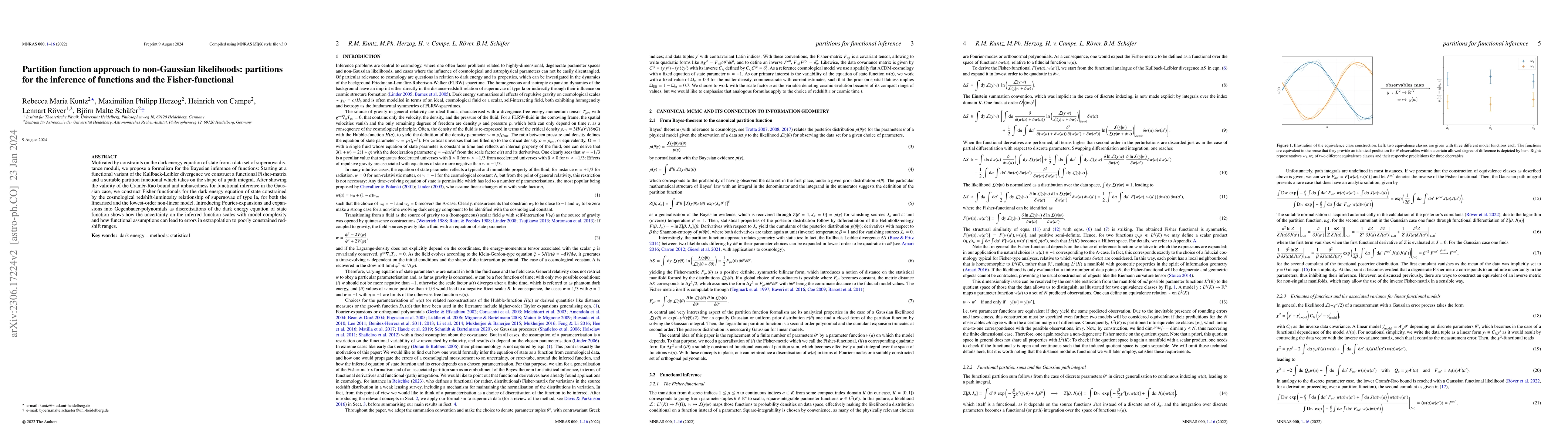 Thumbnail for Partition function approach to non-Gaussian likelihoods: partitions for
  the inference of functions and the Fisher-functional