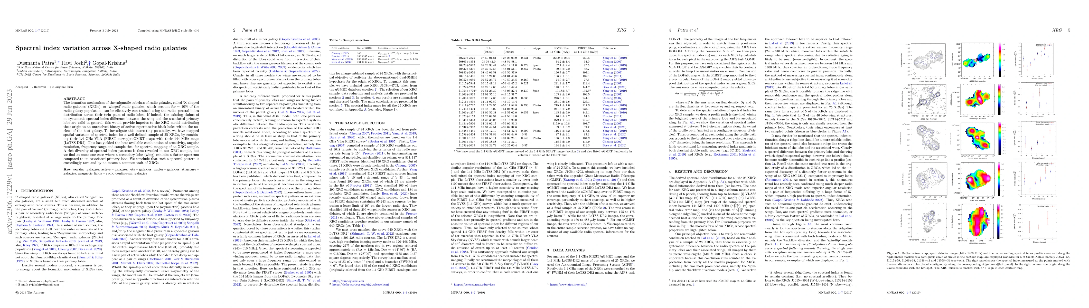 Thumbnail for Spectral index variation across X-shaped radio galaxies