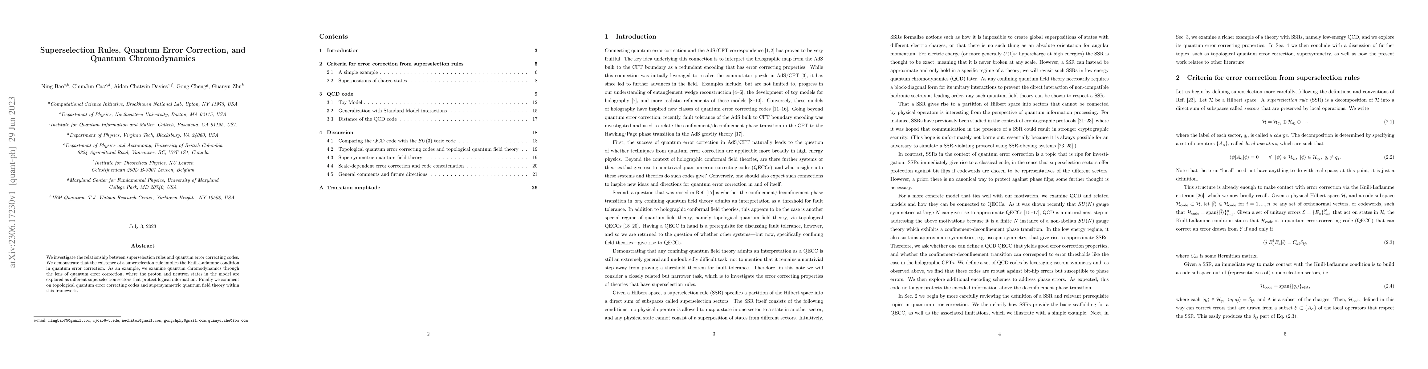 Thumbnail for Superselection Rules, Quantum Error Correction, and Quantum
  Chromodynamics