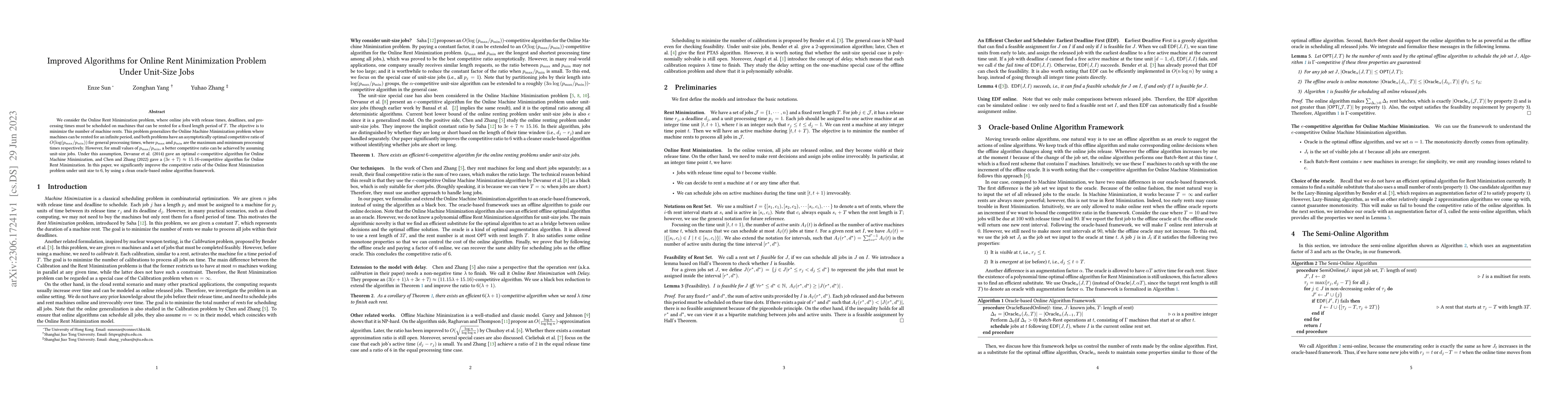 Thumbnail for Improved Algorithms for Online Rent Minimization Problem Under Unit-Size
  Jobs