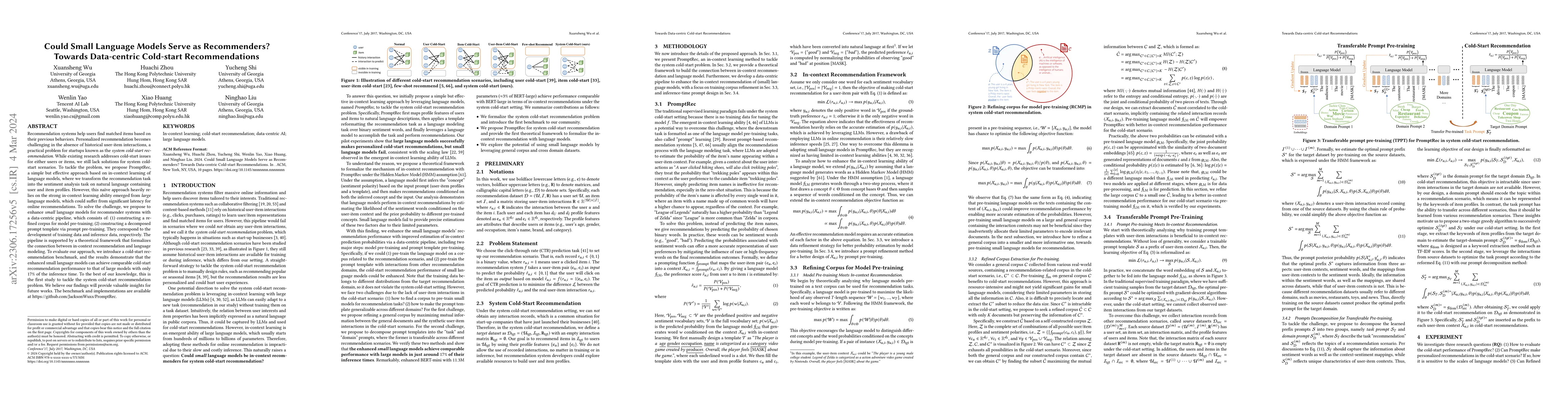 Thumbnail for Could Small Language Models Serve as Recommenders? Towards Data-centric
  Cold-start Recommendations