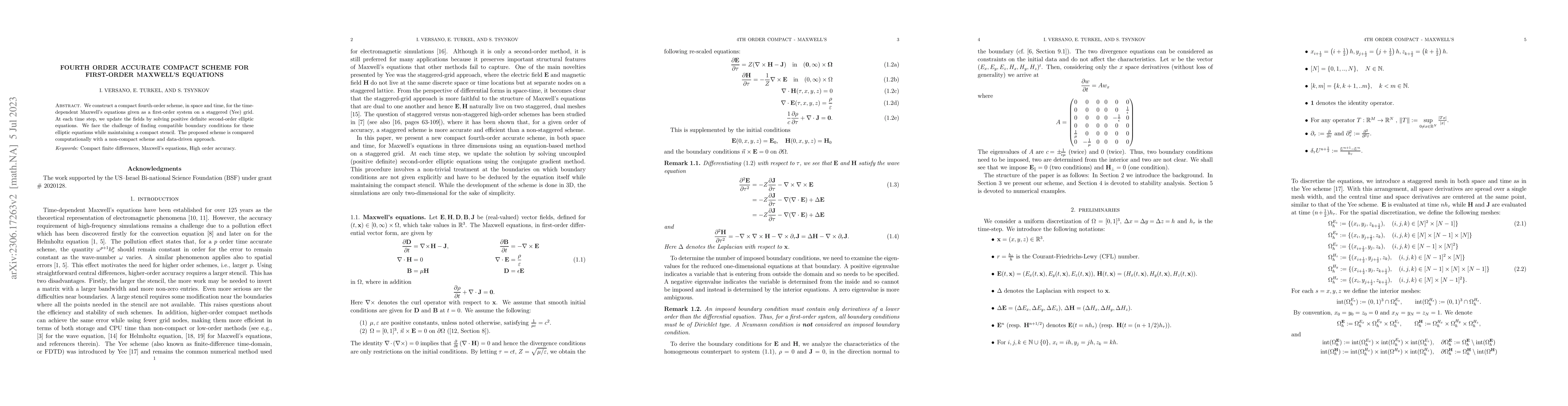Thumbnail for Fourth order accurate compact scheme for first-order maxwell's equations