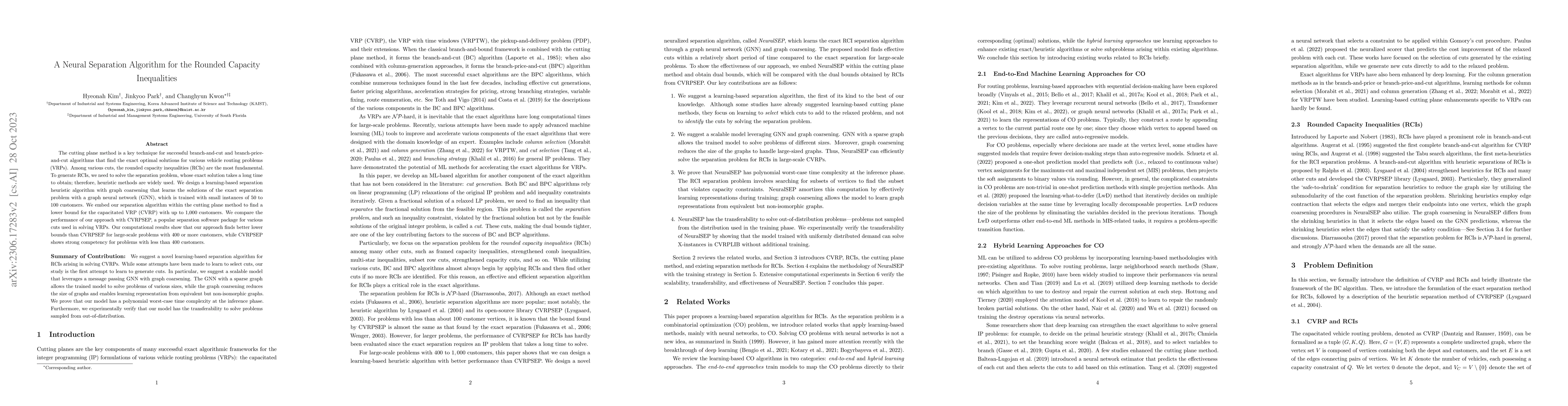 Thumbnail for A Neural Separation Algorithm for the Rounded Capacity Inequalities