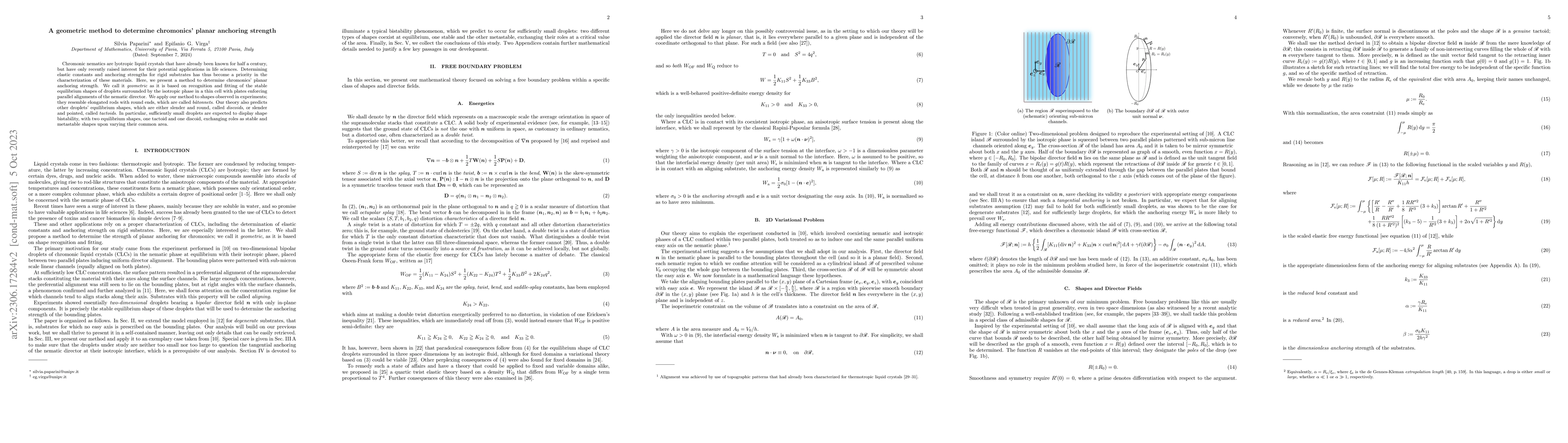 Thumbnail for A geometric method to determine chromonics' planar anchoring strength