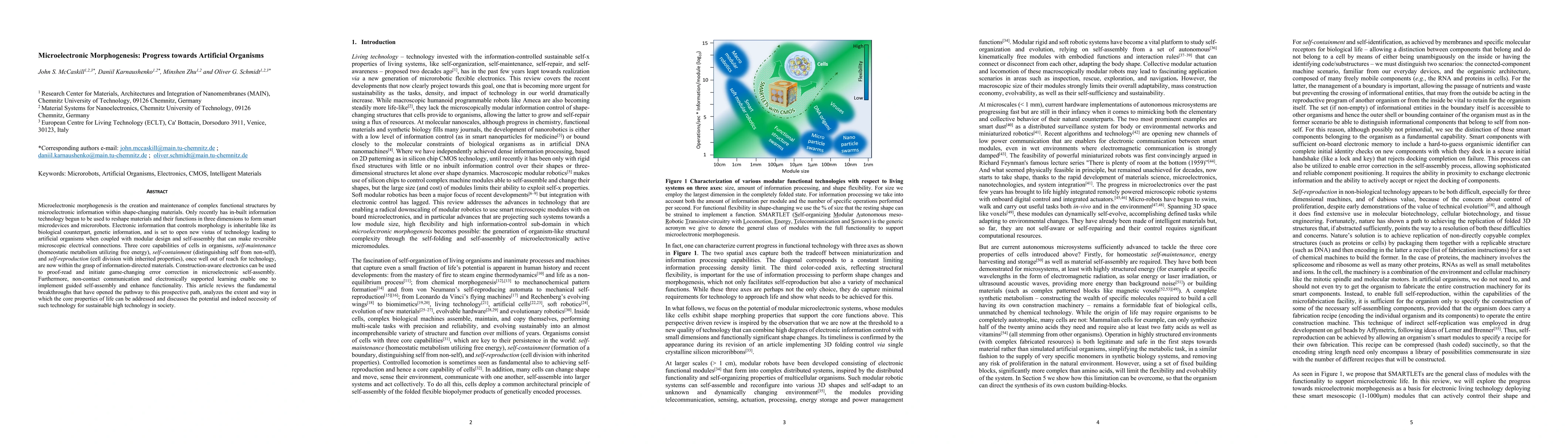 Thumbnail for Microelectronic Morphogenesis: Progress towards Artificial Organisms
