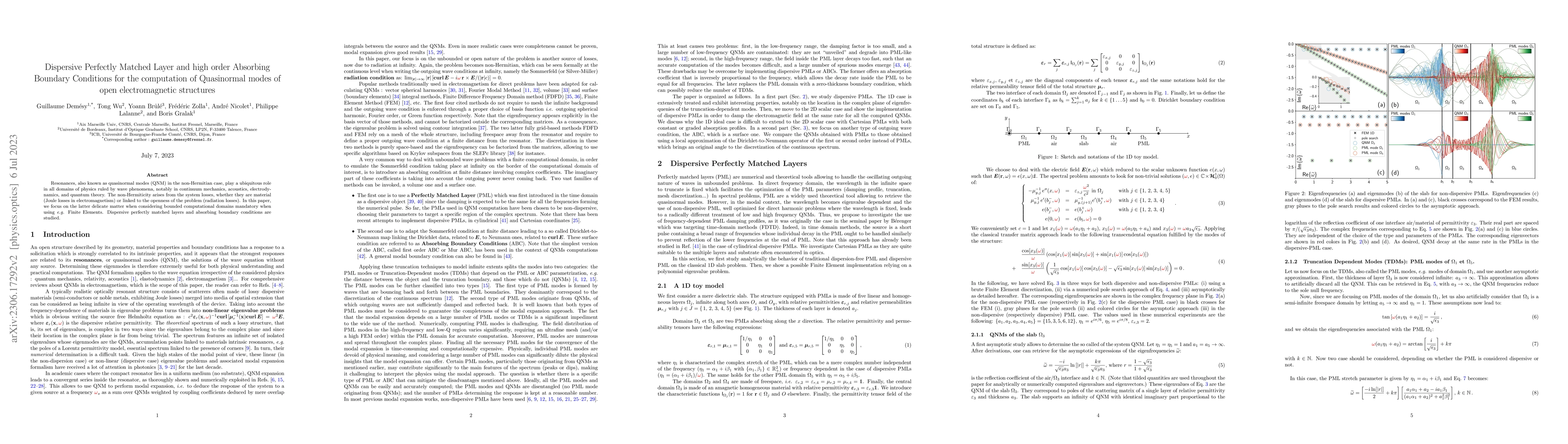 Thumbnail for Dispersive Perfectly Matched Layer and high order Absorbing Boundary
  Conditions for the computation of Quasinormal modes of open electromagnetic
  structures