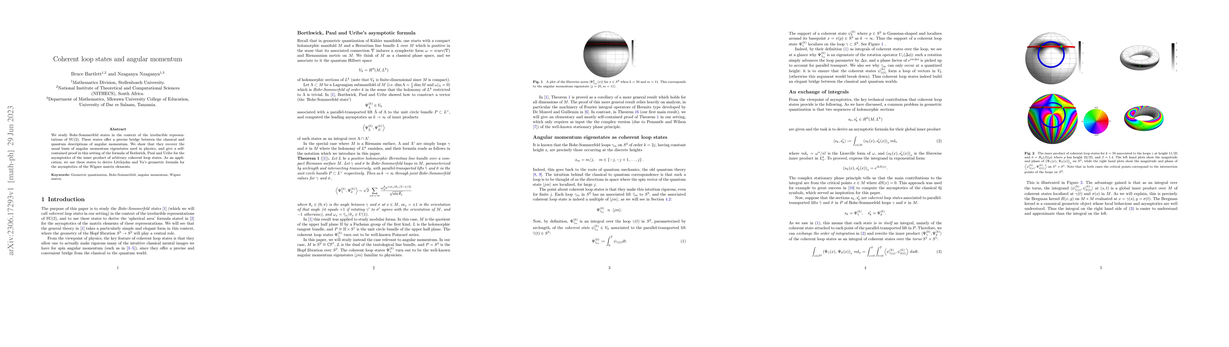 Thumbnail for Coherent loop states and angular momentum
