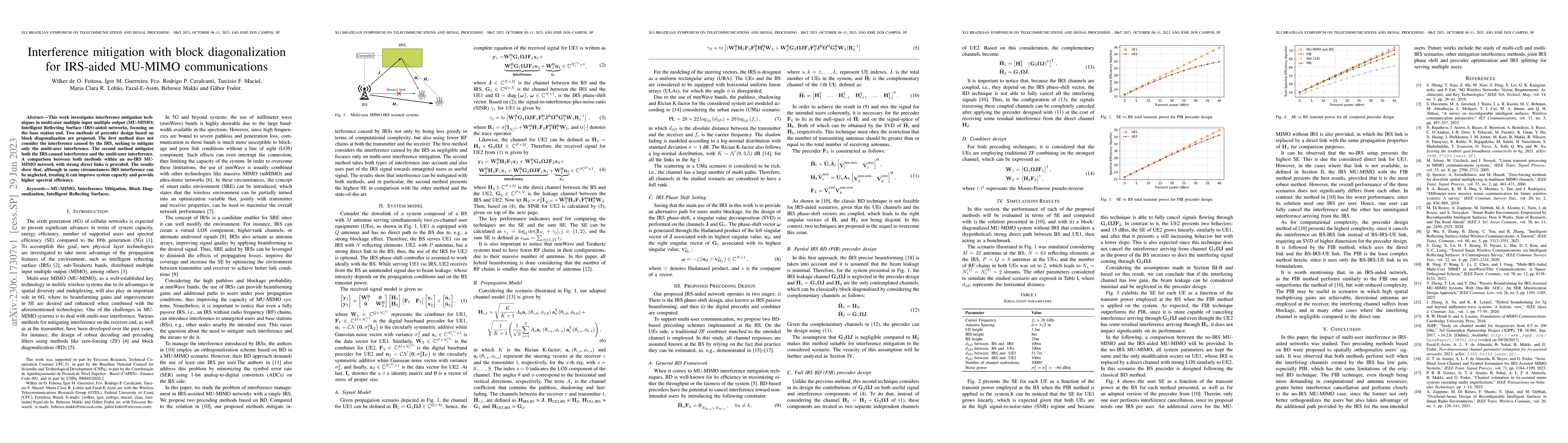 Thumbnail for Interference mitigation with block diagonalization for IRS-aided MU-MIMO
  communications
