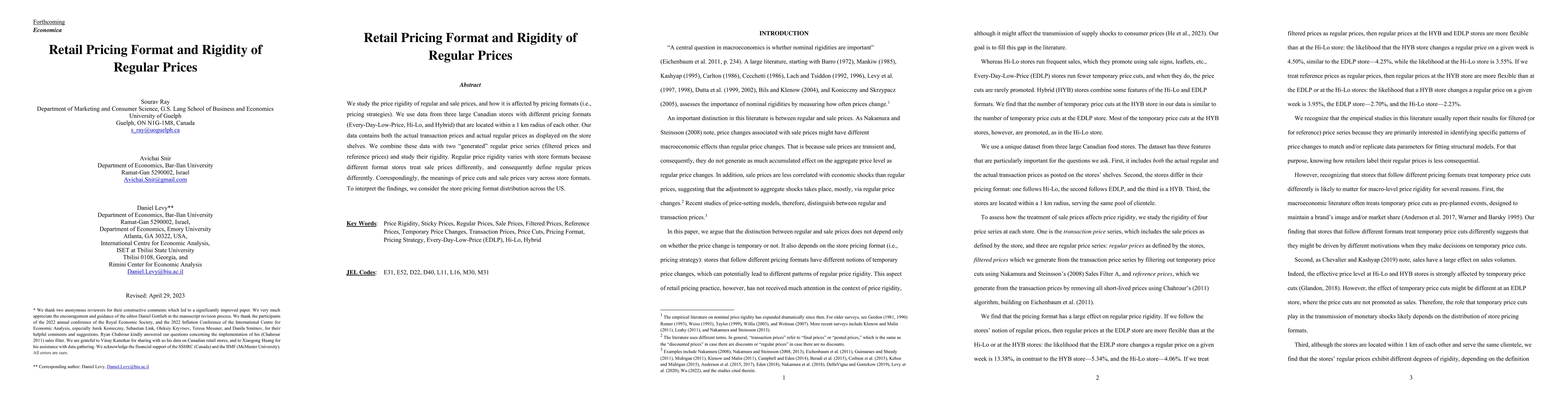 Thumbnail for Retail Pricing Format and Rigidity of Regular Prices