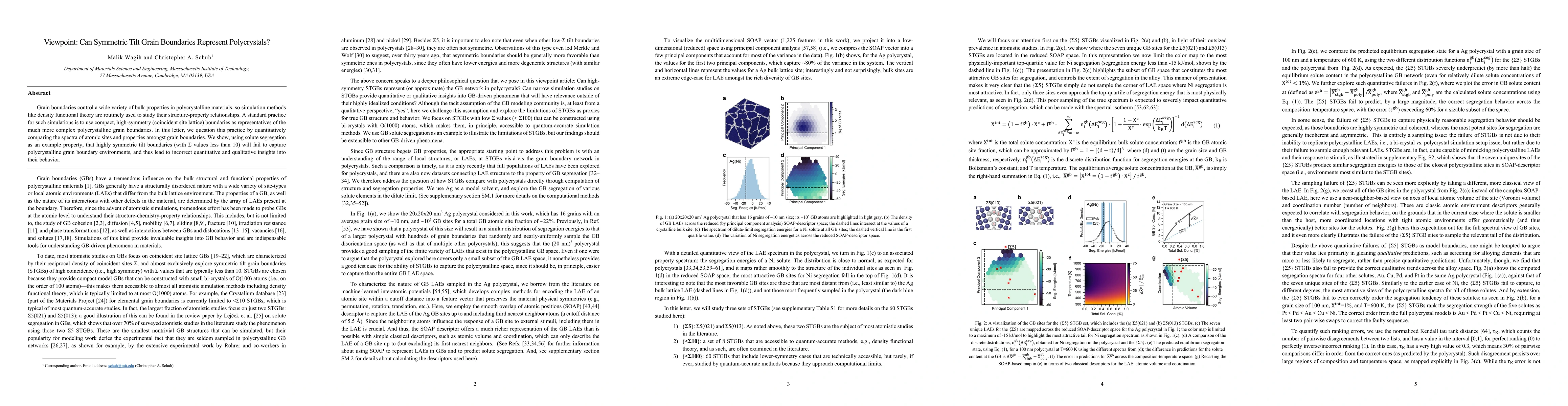 Thumbnail for Can Symmetric Tilt Grain Boundaries Represent Polycrystals?