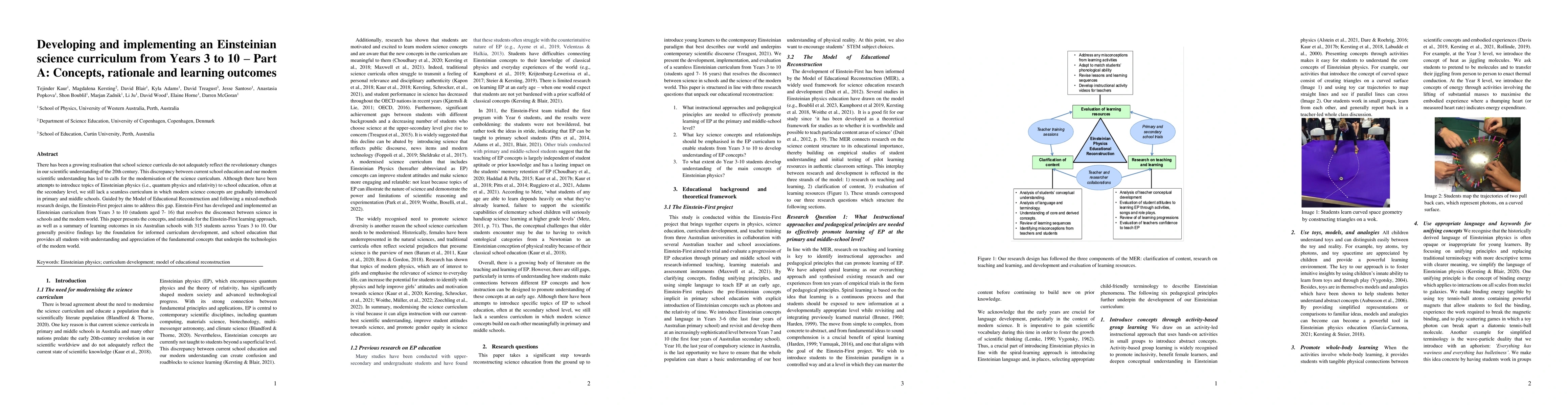 Thumbnail for Developing and implementing an Einsteinian science curriculum from Years
  3 to 10 : Part A Concepts, rationale and learning outcomes