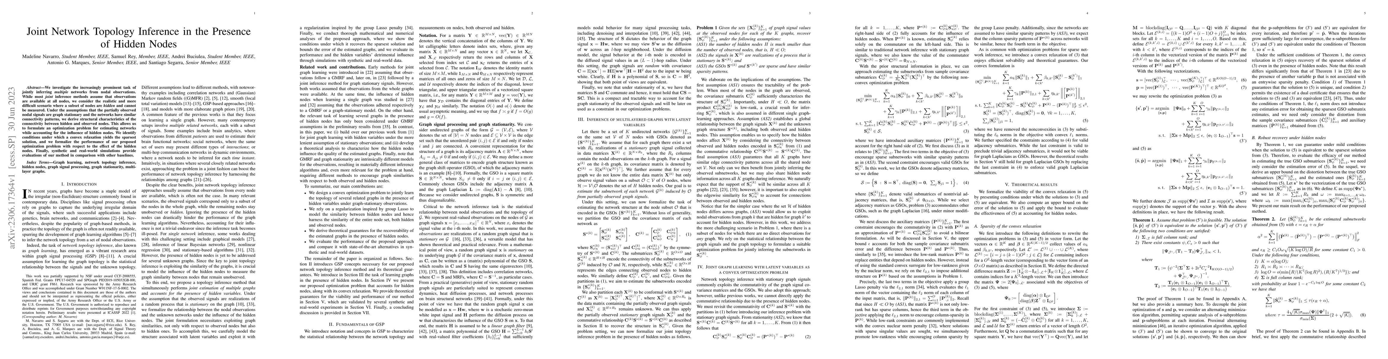Thumbnail for Joint Network Topology Inference in the Presence of Hidden Nodes
