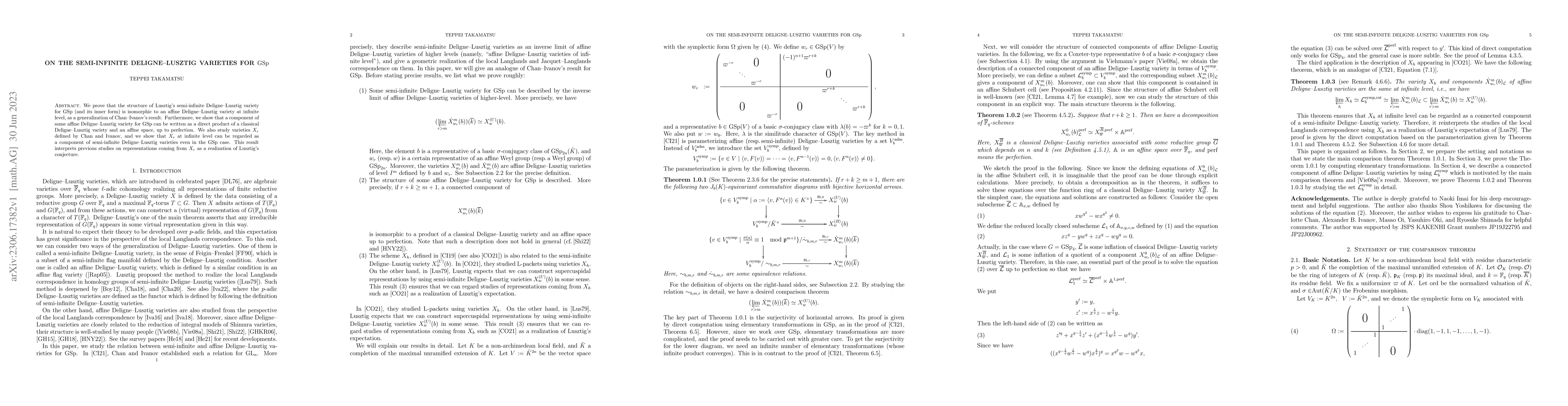 Thumbnail for On the semi-infinite Deligne--Lusztig varieties for $\mathrm{GSp}$
