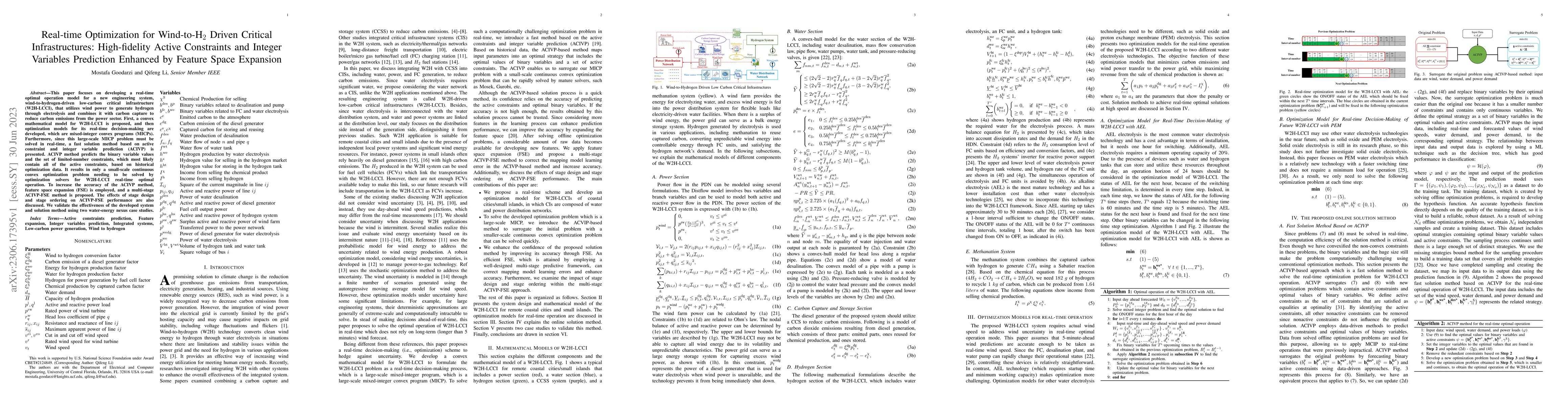 Thumbnail for Real-time Optimization for Wind-to-H2 Driven Critical Infrastructures:
  High-fidelity Active Constraints and Integer Variables Prediction Enhanced by
  Feature Space Expansion